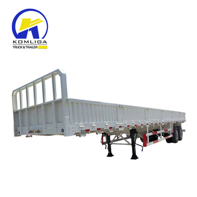 Tri-Axle 40 50 60 toneladas 600 mm Parede lateral Semi-reboque Não auto-dumping 12.00r20 Pneus