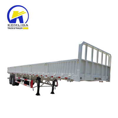 Tri-Axle 40 50 60 toneladas 600 mm Parede lateral Semi-reboque Não auto-dumping 12.00r20 Pneus