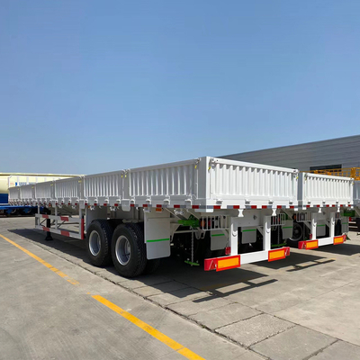 Tri-Axle 40 50 60 toneladas 600 mm Parede lateral Semi-reboque Não auto-dumping 12.00r20 Pneus