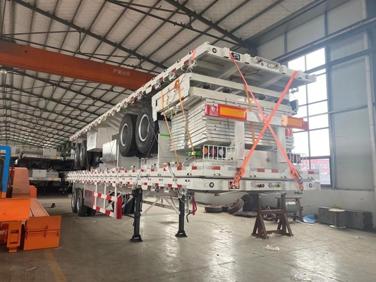 Tri-Axle 40 50 60 toneladas 600 mm Parede lateral Semi-reboque Não auto-dumping 12.00r20 Pneus
