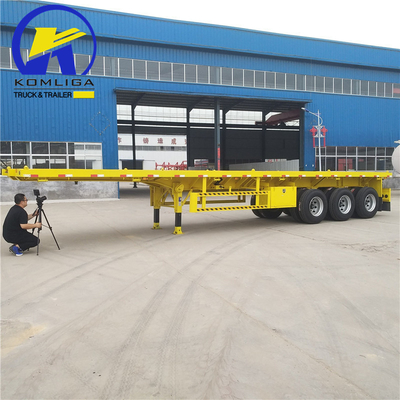 12500x2500x1650mm 3 eixos 45FT Semi-reboque de piso plano 4 eixos 53FT Reboque de contêiner