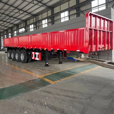 80T Capacidade de carga 3 eixo 40FT Container Parede lateral Semi-remolque com energia-luz LED
