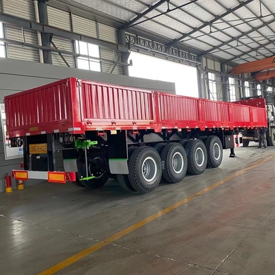 80T Capacidade de carga 3 eixo 40FT Container Parede lateral Semi-remolque com energia-luz LED