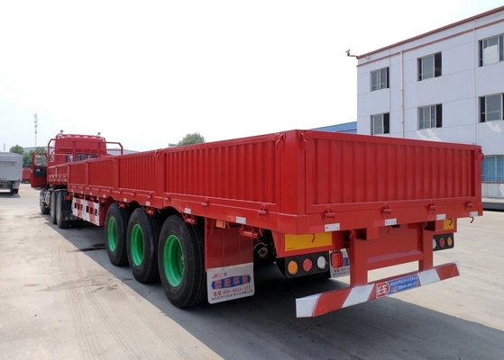 80T Capacidade de carga 3 eixo 40FT Container Parede lateral Semi-remolque com energia-luz LED