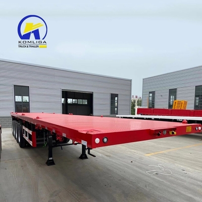 7000-8000mm Base de rodas de trabalho pesado 13t Fuwa 30-100t Semi-reboque plana para benefício