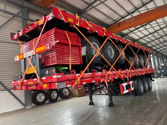 40FT Container 600mm 12,5m 13m 3 eixo porta lateral Semi-trailer com design de piso plano