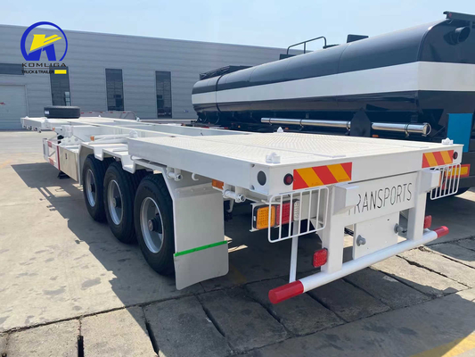 Remolque de piso plano usado Remolque esqueleto para contêiner 1820 mm de banda de rodagem e válvula Wabco
