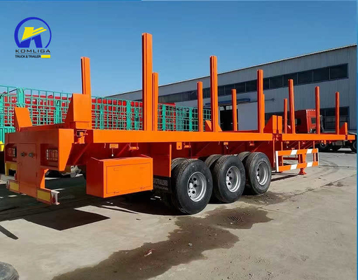 Sinotruk HOWO Semi-remolque de banco plano com eixos Fuwa e viga lateral de aço de canal de 16 mm