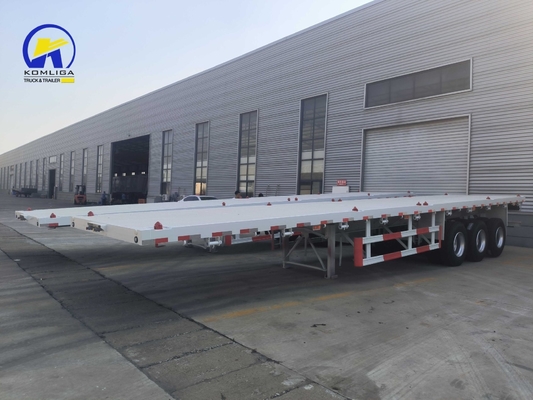 Sinotruk HOWO Semi-remolque de banco plano com eixos Fuwa e viga lateral de aço de canal de 16 mm