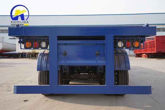 3 eixos 45FT Plataforma de piso plano Semi-reboque 12500x2500x1650mm