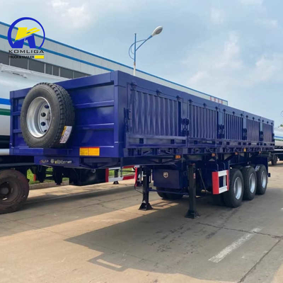 Caminhão semi-reboque de carga pesada de 30-100 t com parede lateral e caixa de ferramentas de uma peça de 1m * 0,5m * 0,5m