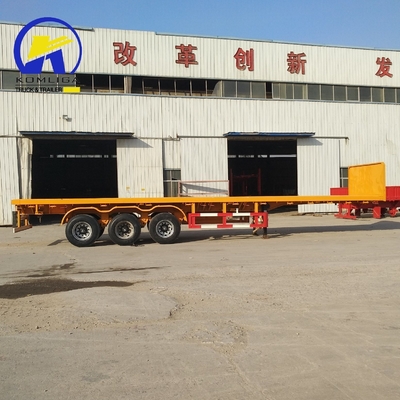 3 eixos 40FT 40ton Semi-reboque Reboque de contêiner com feixe lateral 16mm Canal de aço