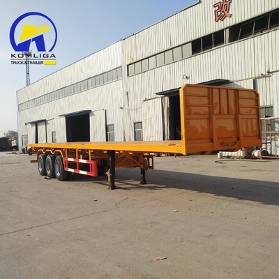 Semi-remolque 45FT 3 eixos 4 eixos de banco plano para transporte de contentores Certificação GCC
