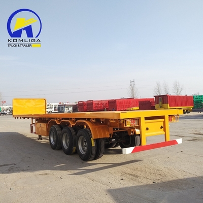 Semi-remolque 45FT 3 eixos 4 eixos de banco plano para transporte de contentores Certificação GCC