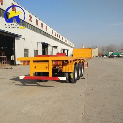 Semi-remolque 45FT 3 eixos 4 eixos de banco plano para transporte de contentores Certificação GCC