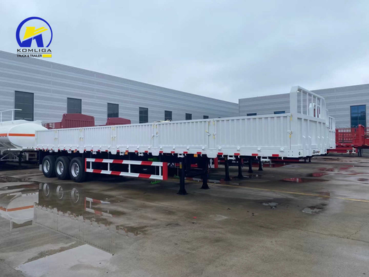 Aproximadamente 6.7 T 3 eixos 40tons 60tons parede lateral de carga semi-reboque para transporte