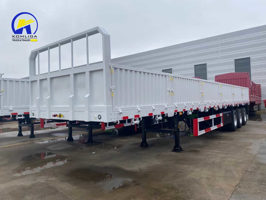 Aproximadamente 6.7 T 3 eixos 40tons 60tons parede lateral de carga semi-reboque para transporte