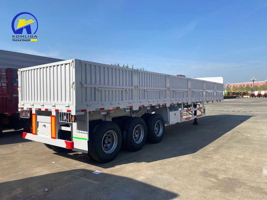 Aproximadamente 6.7 T 3 eixos 40tons 60tons parede lateral de carga semi-reboque para transporte