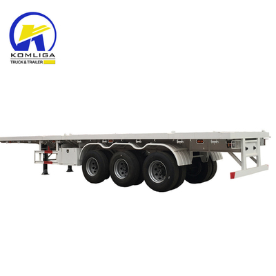 2023 3 eixos 40FT 40tão caminhão semi-reboque de piso plano com 16mm canal de aço lateral