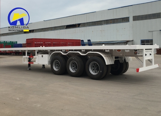 50T Capacidade de carga Semi-trailer de cama plana Trailer de contêiner para as suas necessidades de transporte