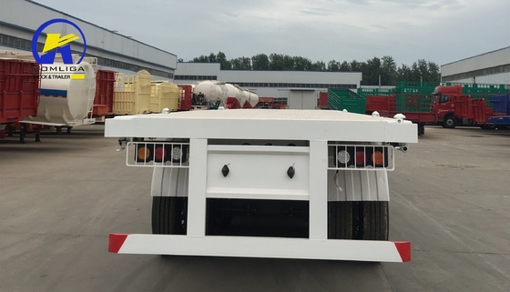 50T Capacidade de carga Semi-trailer de cama plana Trailer de contêiner para as suas necessidades de transporte