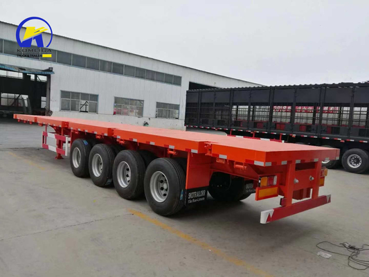 4 eixos 45FT Semi-reboque de cama plana com 12 unidades de pneus e Q345b aço viga principal