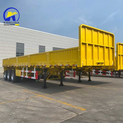 Semi-reboque de parede lateral de carga a granel de três eixos personalizado com capacidade de carga de 30-100 t
