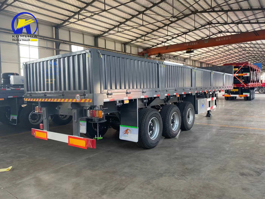 Semi-reboque de transporte de contentores de 20 pés e 40 pés com parede lateral e pneus 315/80r22.5.12r22.5
