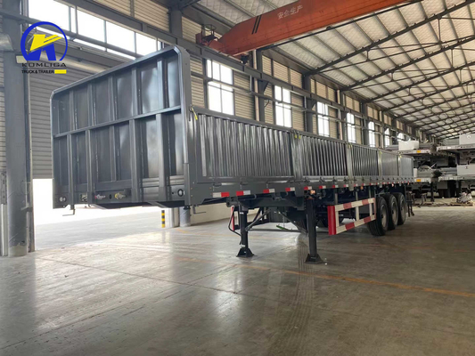 Semi-reboque de transporte de contentores de 20 pés e 40 pés com parede lateral e pneus 315/80r22.5.12r22.5
