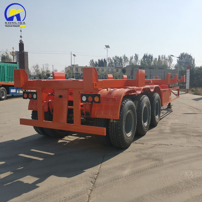 13000x2500x3900mm 40FT Skeleton Semi Container Trailer com 3 eixos 40T Capacidade de carga