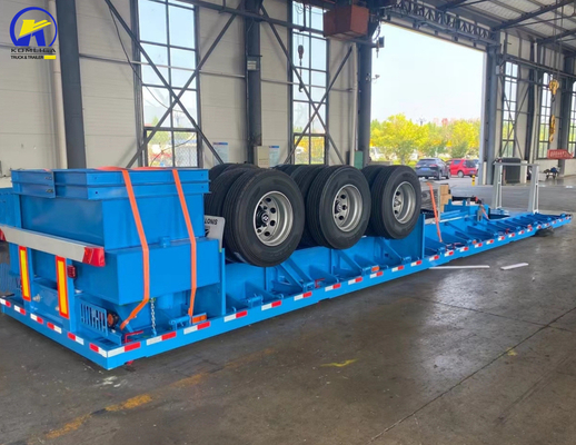 Em bom estado, 3 eixos 40FT 48FT Trailers de cama plana com e Jost duas velocidades de apoio perna