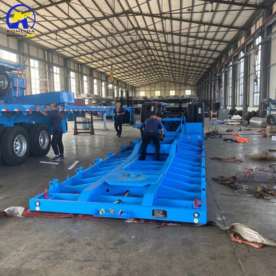 Em bom estado, 3 eixos 40FT 48FT Trailers de cama plana com e Jost duas velocidades de apoio perna