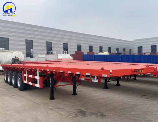 3 eixos 4 eixos 40FT 48FT Semi-reboque de cama plana com pneus e peso de carga aproximado 6.2 T