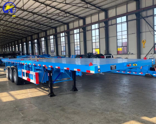 3 eixos 4 eixos 40FT 48FT Semi-reboque de cama plana com pneus e peso de carga aproximado 6.2 T