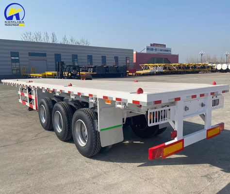 3 eixos 4 eixos 40FT 48FT Semi-reboque de cama plana com pneus e peso de carga aproximado 6.2 T
