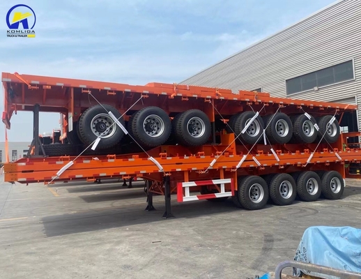 3 eixos Heavy Duty Semi-trailer de carga plana Container Trailer personalizado solicitação ABS opcional