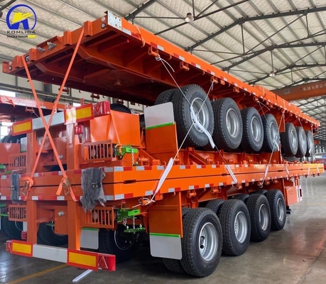 3 eixos Heavy Duty Semi-trailer de carga plana Container Trailer personalizado solicitação ABS opcional