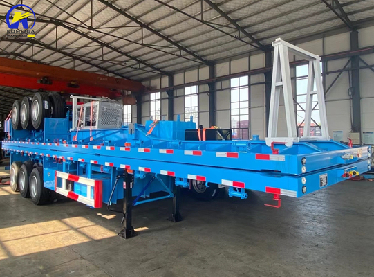 3 eixos Heavy Duty Semi-trailer de carga plana Container Trailer personalizado solicitação ABS opcional