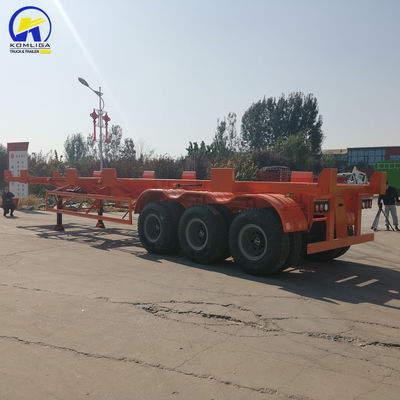 Semi-reboque de tri-eixo de 13 t/16 t para caminhão, tractor, contêiner para navios esqueletais