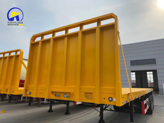 30-100t Capacidade de carga válvula Wabco 2/3/4 eixos semi-reboque de banco plano para contêiner