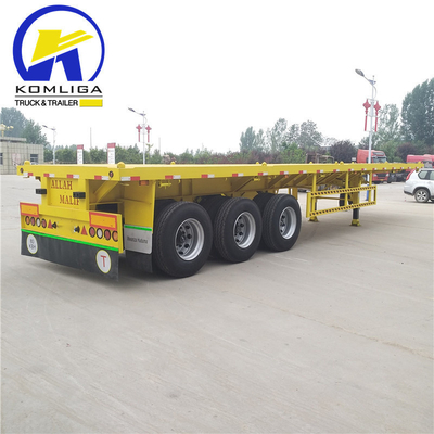 Vender Semi-Trailer 20FT 40FT 20 40 45 pés Container de plataforma plana para o Cazaquistão