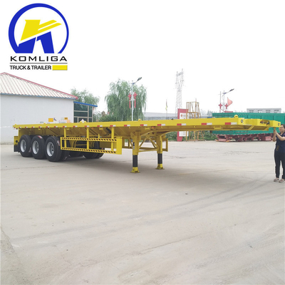 Vender Semi-Trailer 20FT 40FT 20 40 45 pés Container de plataforma plana para o Cazaquistão