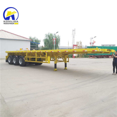 50 T Capacidade de carga Container de cama plana Semi-reboque para transporte de carga pesada durável