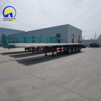 50 T Capacidade de carga Container de cama plana Semi-reboque para transporte de carga pesada durável