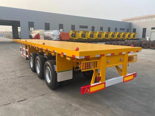 3 eixos 20FT 40FT Tanzânia Usado Flatbed Trailer com King Pin Jost 2.0 ou 3,5 polegadas