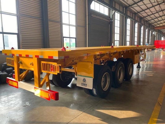 3 eixos 20FT 40FT Tanzânia Usado Flatbed Trailer com King Pin Jost 2.0 ou 3,5 polegadas