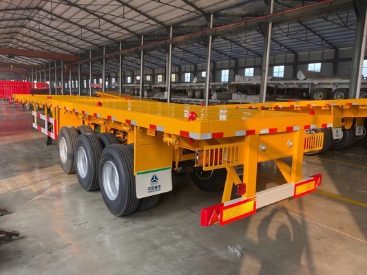 3 eixos 20FT 40FT Tanzânia Usado Flatbed Trailer com King Pin Jost 2.0 ou 3,5 polegadas