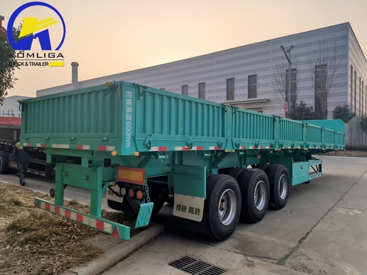 Semi-remolque de carga de 600 mm de 3 eixos Verdant de cor verde para as necessidades dos clientes
