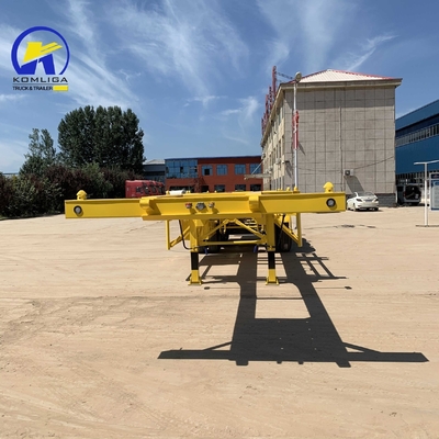 Semi-reboque esqueleto de 40 toneladas e 40 pés, de 3 eixos directos, com vigas laterais de aço de 16 mm