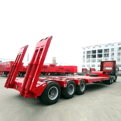 Lowboy Low Bed 2 linhas 4 eixos Lowbed Trailer com duas peças 4 Kgs extintor de incêndio
